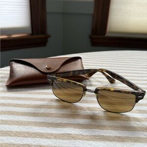 Ray-Ban - Tortoiseshell Clubmaster Sunglasses w/ Brown Polarized Lenses
